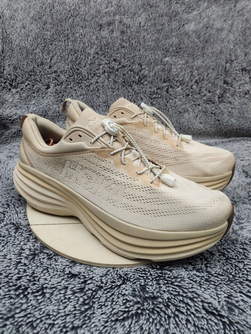 Hoka One One Bondi 8 ‘Shifting Sand Vanilla’ Running Shoes Men's Size 13